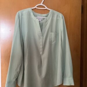 Pure Energy Light Green Long Sleeved Blouse Size 2x